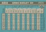1990 Bowman #482 Greg Briley back image