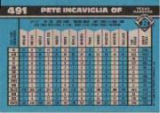 1990 Bowman #491 Pete Incaviglia back image
