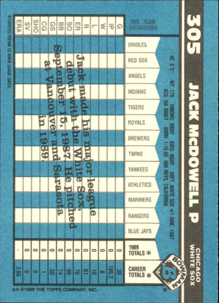 1990 Bowman Tiffany Baseball "Main Set" Base Cards #251 to #527 - Picture 97 of 461