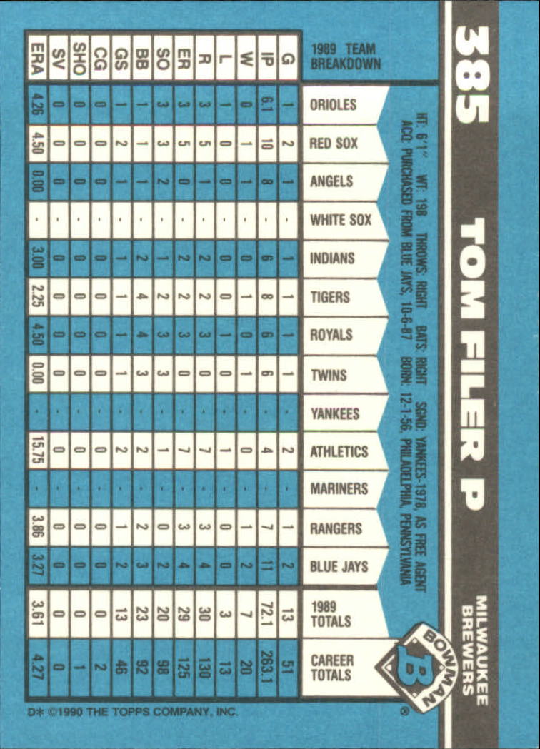 1990 Bowman Tiffany Baseball "Main Set" Base Cards #251 to #527 - Picture 223 of 461