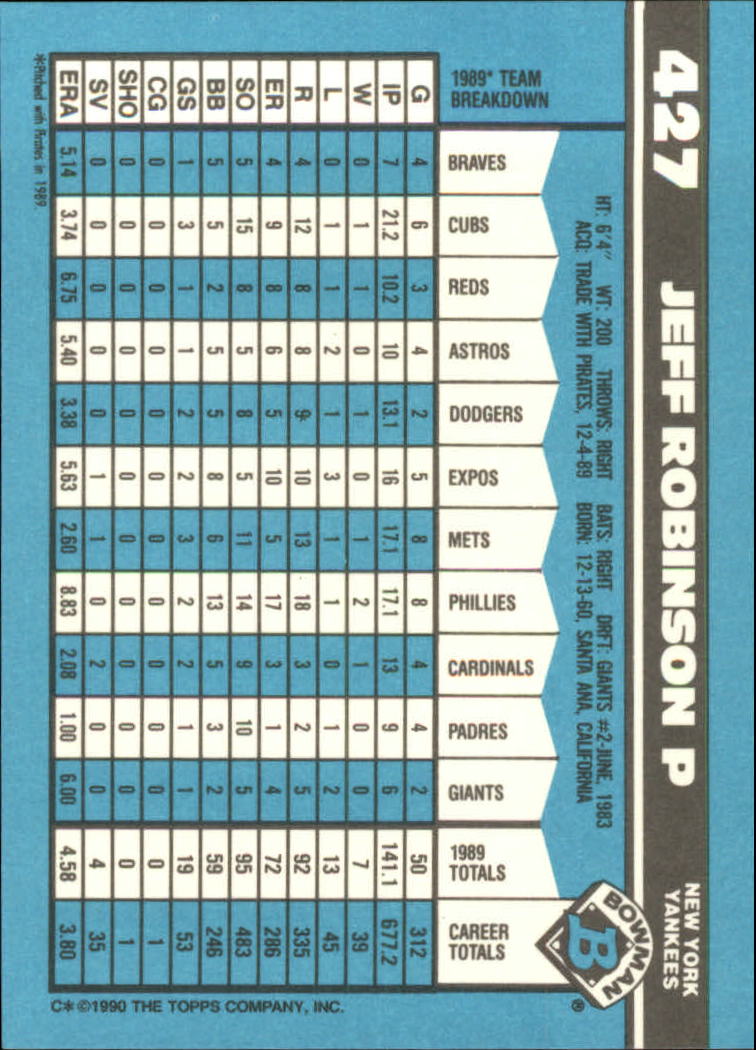 1990 Bowman Tiffany Baseball "Main Set" Base Cards #251 to #527 - Picture 297 of 461