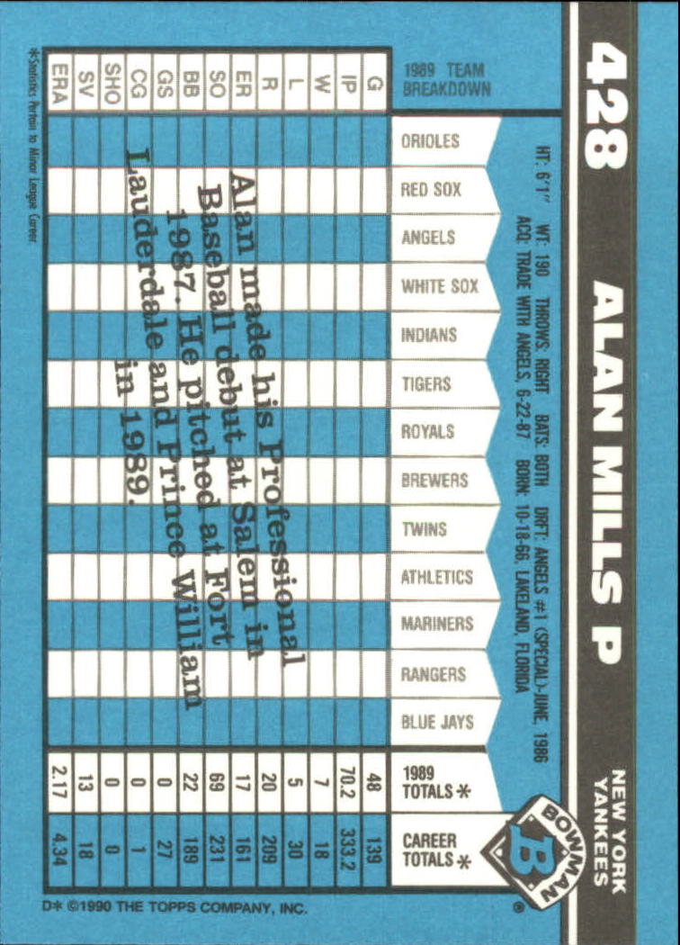1990 Bowman Tiffany Baseball "Main Set" Base Cards #251 to #527 - Picture 299 of 461