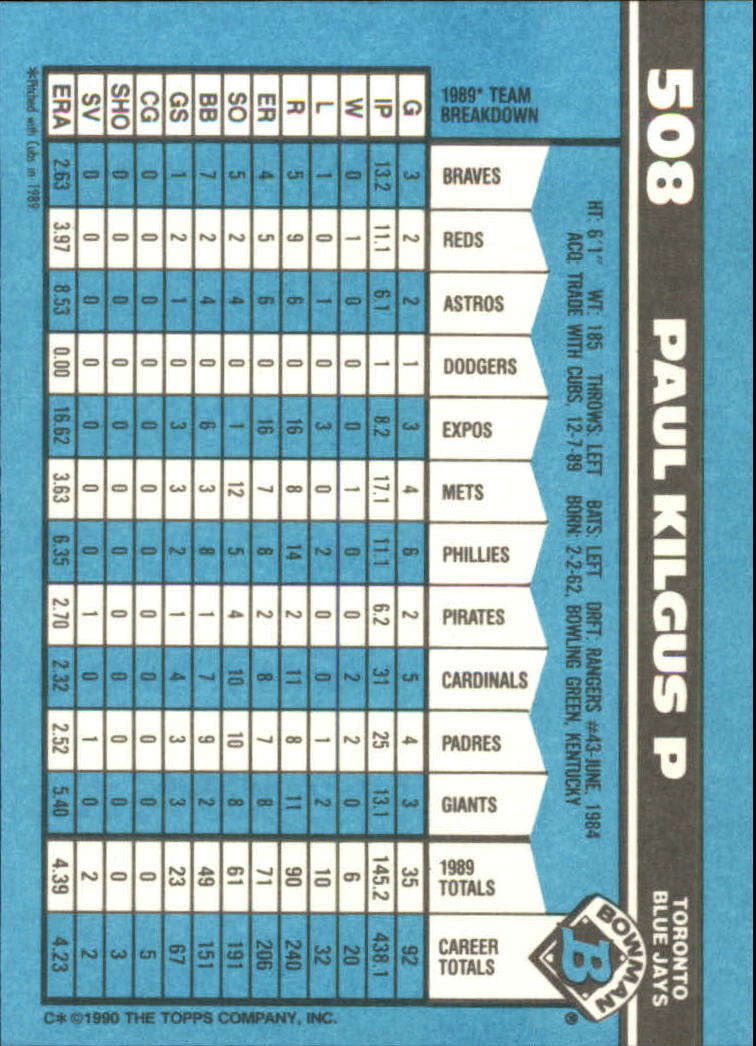 1990 Bowman Tiffany Baseball "Main Set" Base Cards #251 to #527 - Picture 429 of 461