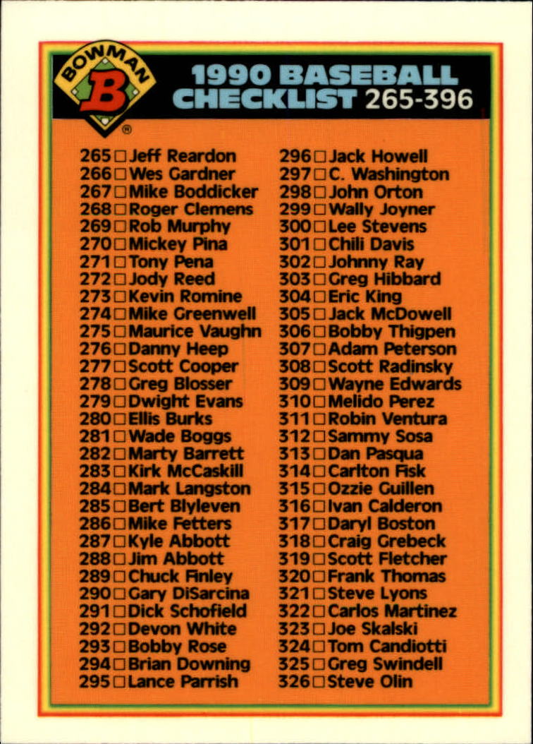 1990 Bowman Tiffany Baseball "Main Set" Base Cards #251 to #527 - Picture 460 of 461