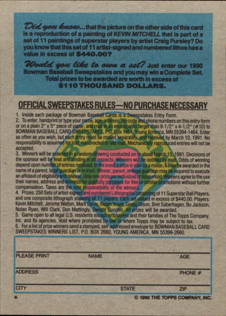 A1033- 1990 Bowman Baseball Karten 401-528 + Einsätze -du Pick- 15 + Kostenlose - Bild 241 von 245