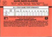 1990 Donruss #697B Mark McGwire AS/All-Star Game/Performance back image