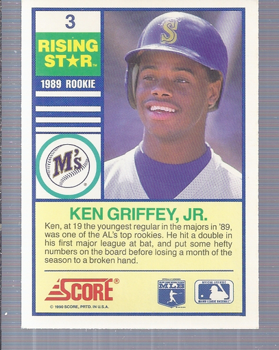 1990 Score Rising Stars #3 Ken Griffey Jr. back image