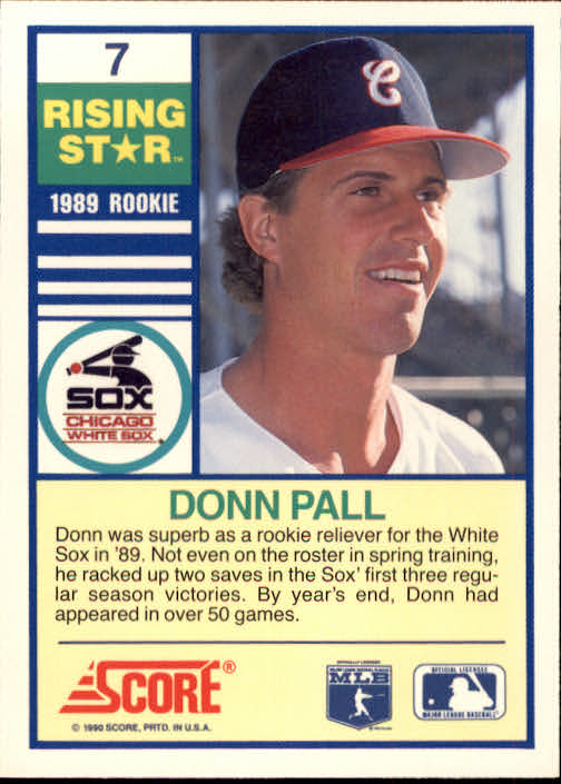 1990 Score Rising Stars #7 Donn Pall back image