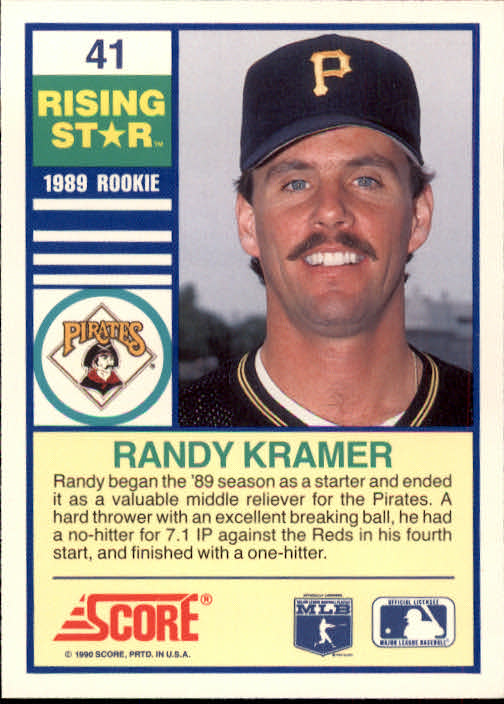 1990 Score Rising Stars #41 Randy Kramer back image