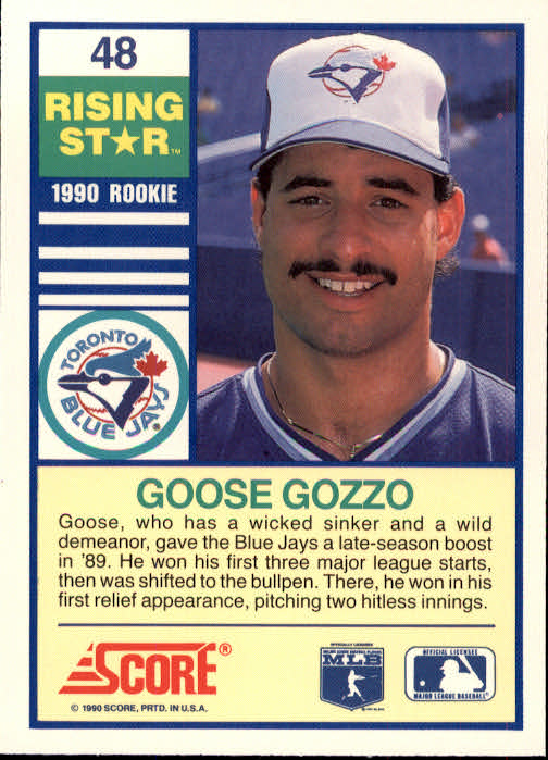 1990 Score Rising Stars #48 Mauro Gozzo back image