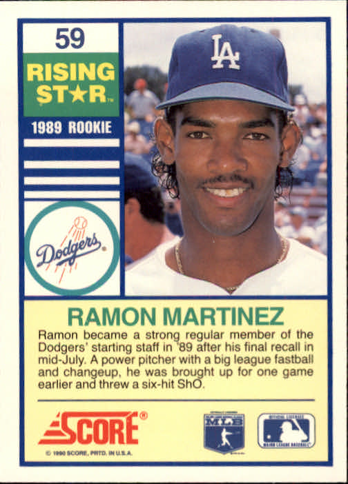 1990 Score Rising Stars #59 Ramon Martinez back image