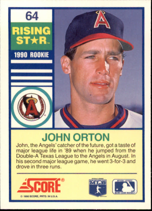 1990 Score Rising Stars #64 John Orton back image