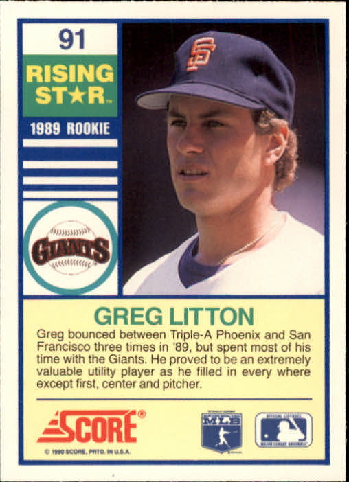 A4501- 1990 Score Rising Stars BB Card #s 1-100 -You Pick- 15+ FREE US SHIP - Picture 181 of 199