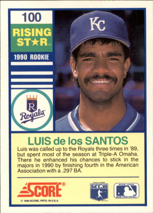 1990 Score Rising Stars #100 Luis de los Santos back image