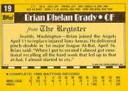 1990 Topps Debut '89 #19 Brian Brady back image