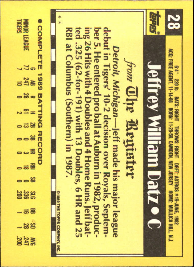 1990 Topps Debut '89 Baseball (Pick Card From List) C136 08-24 - Picture 39 of 151