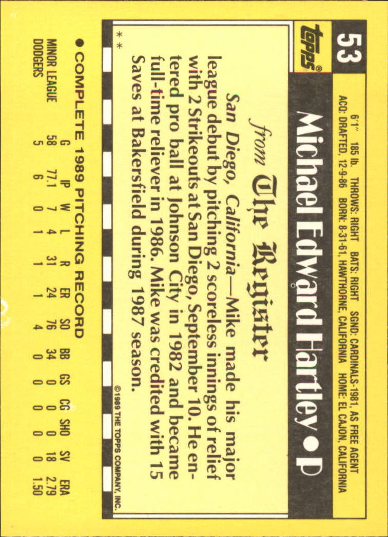 1990 Topps Debut '89 Baseball (Pick Card From List) C136 08-24 - Picture 81 of 151