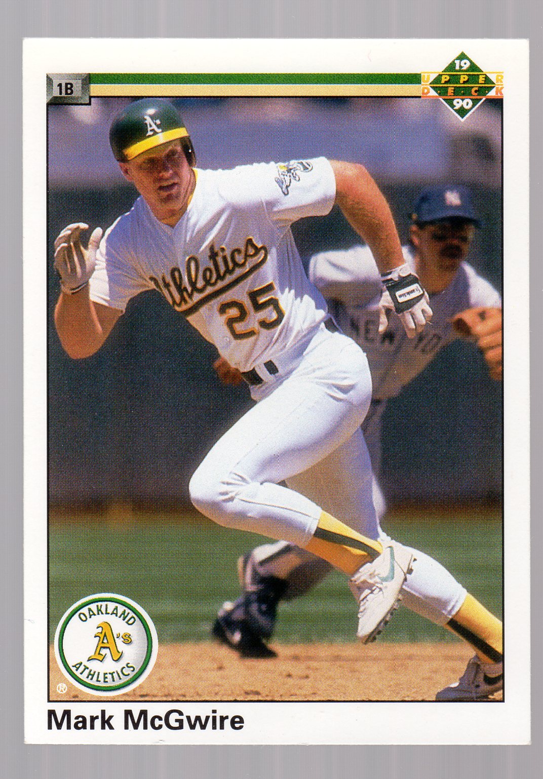 1990 Upper Deck #171 Mark McGwire UER/Total games 427 and/hits 479 should be/467 and 427