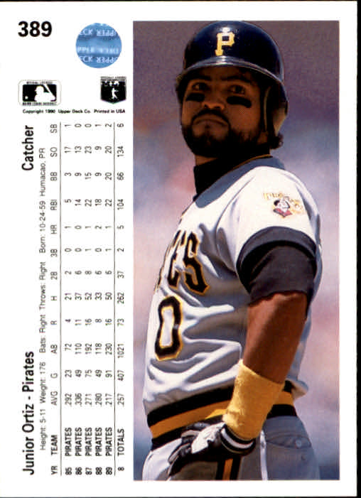 1990 Upper Deck #389 Junior Ortiz back image