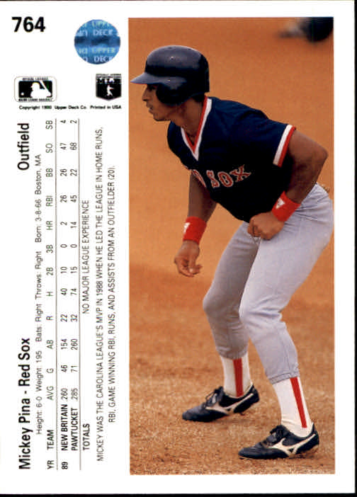 1990 Upper Deck #764 Mickey Pina RC back image