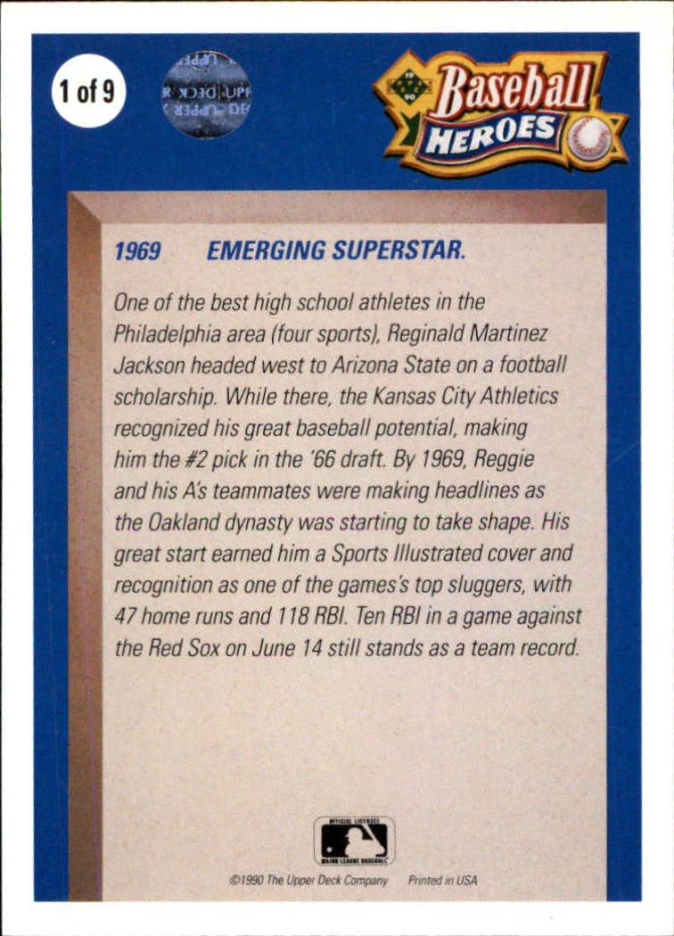 1990 Upper Deck Jackson Heroes #1 Reggie Jackson back image