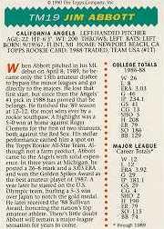 1990-93 Topps Magazine #19 Jim Abbott back image