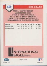 1991 Line Drive AAA #462 Mike Mussina back image