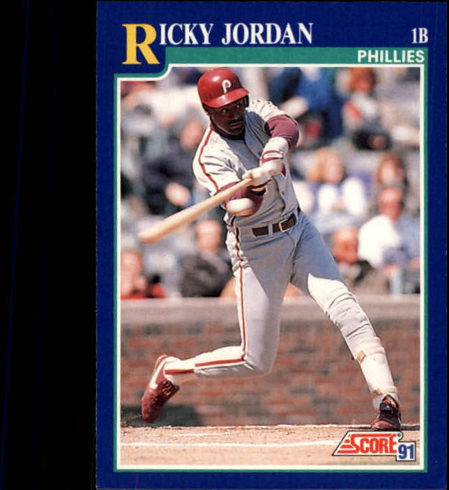 1991 Score #15 Ricky Jordan UER/League misspelled/as legue