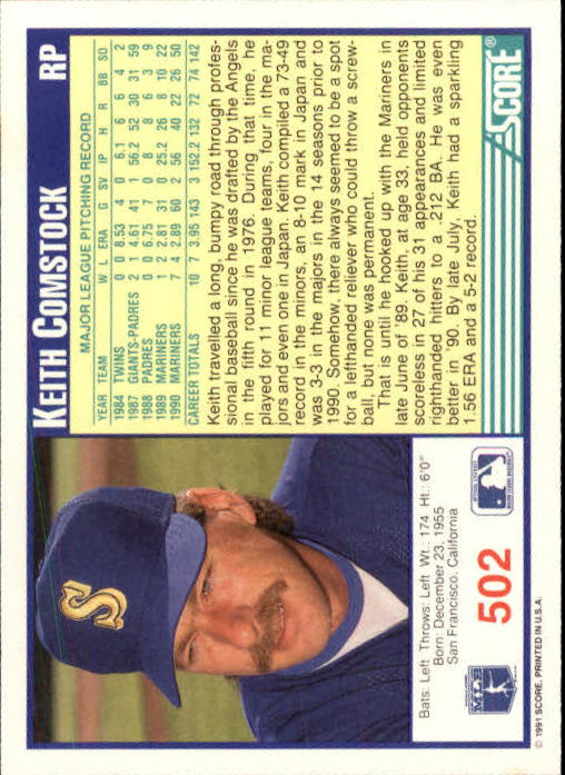 A6419- 1991 Score Baseball Cards 498-747 +Rookies -You Pick- 15+ FREE US SHIP - Picture 11 of 499