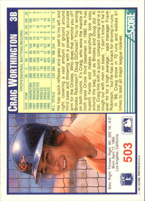A6419- 1991 Score Baseball Cards 498-747 +Rookies -You Pick- 15+ FREE US SHIP - Picture 13 of 499