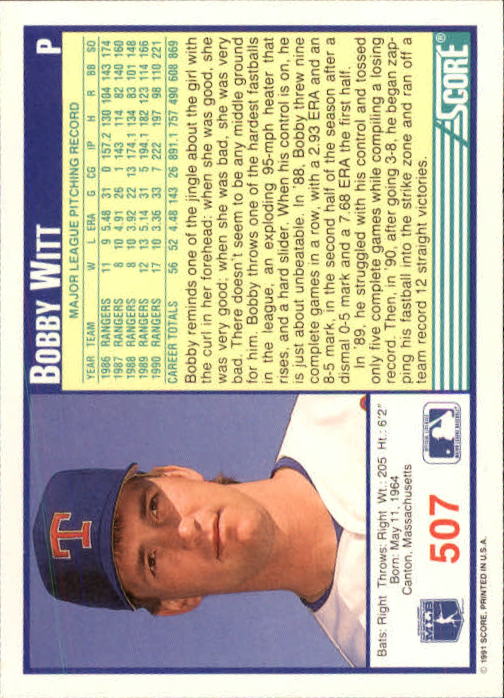 A6419- 1991 Score Baseball Cards 498-747 +Rookies -You Pick- 15+ FREE US SHIP - Picture 21 of 499