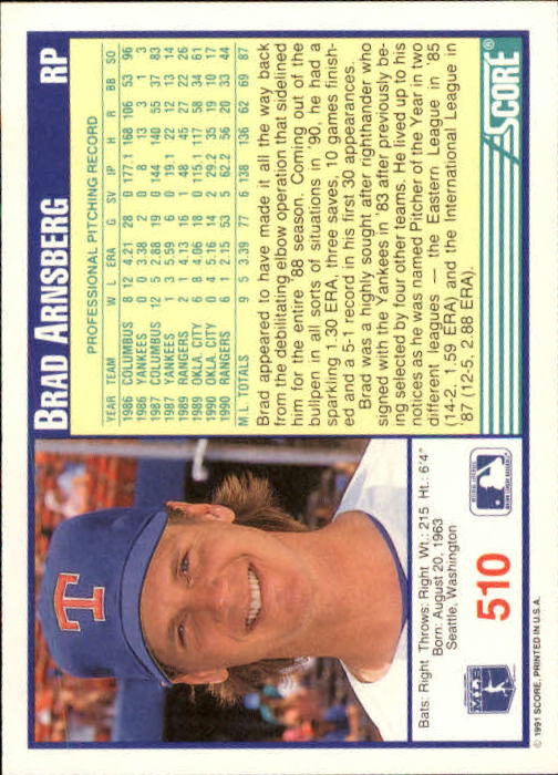 A6419- 1991 Score Baseball Cards 498-747 +Rookies -You Pick- 15+ FREE US SHIP - Picture 27 of 499