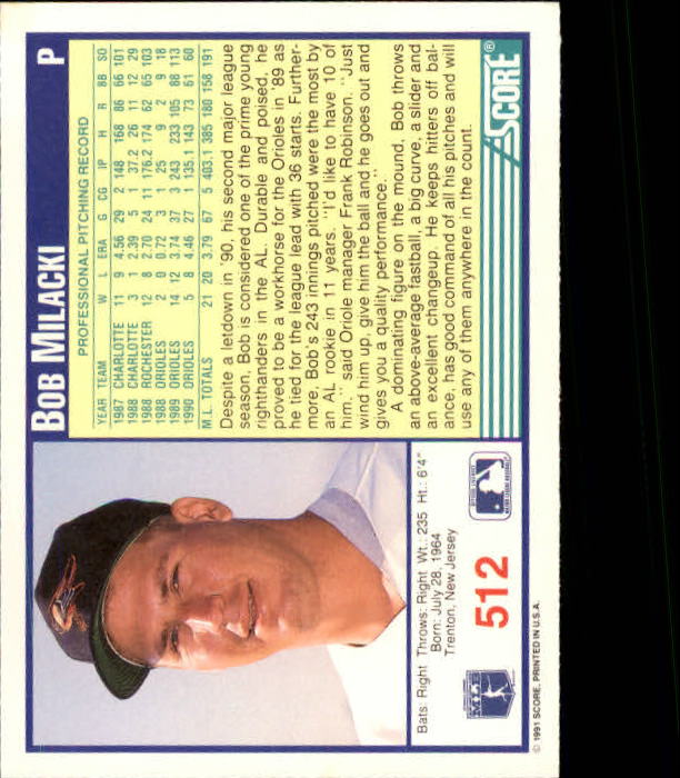 A6419- 1991 Score Baseball Cards 498-747 +Rookies -You Pick- 15+ FREE US SHIP - Picture 31 of 499