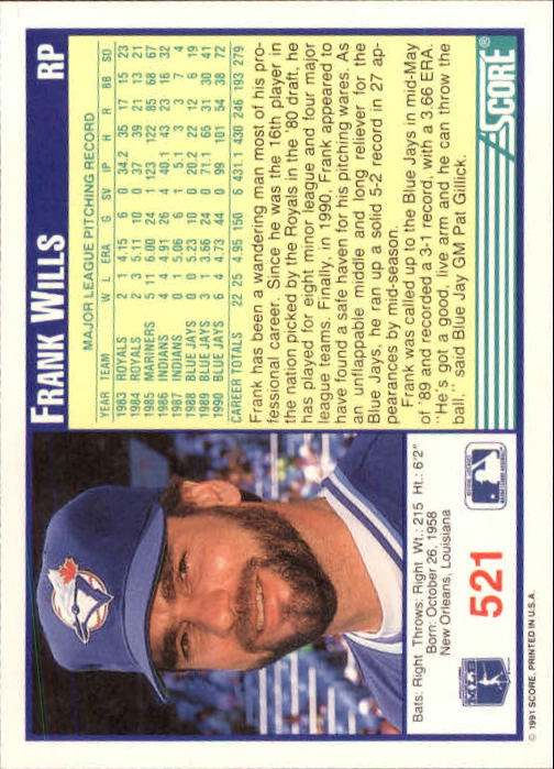 A6419- 1991 Score Baseball Cards 498-747 +Rookies -You Pick- 15+ FREE US SHIP - Picture 49 of 499