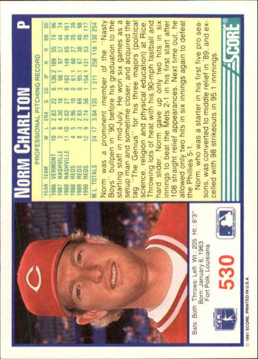 A6419- 1991 Score Baseball Cards 498-747 +Rookies -You Pick- 15+ FREE US SHIP - Picture 67 of 499