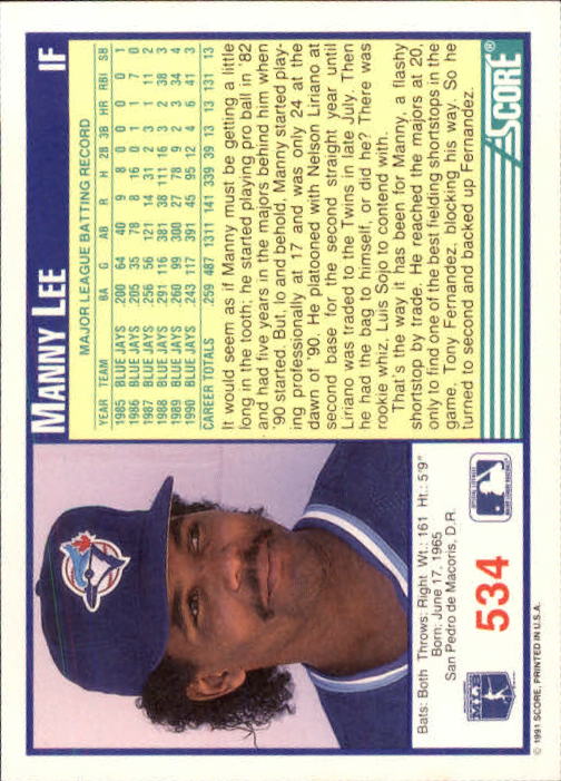 A6419- 1991 Score Baseball Cards 498-747 +Rookies -You Pick- 15+ FREE US SHIP - Picture 75 of 499