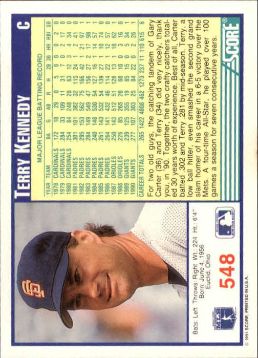 A6419- 1991 Score Baseball Cards 498-747 +Rookies -You Pick- 15+ FREE US SHIP - Picture 103 of 499