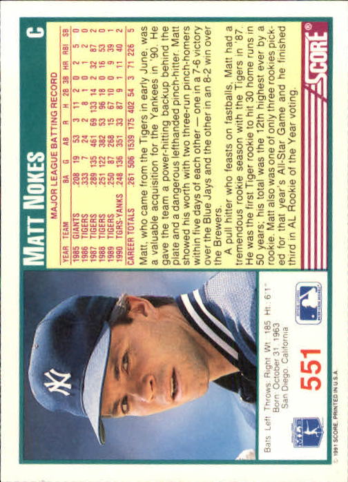 A6419- 1991 Score Baseball Cards 498-747 +Rookies -You Pick- 15+ FREE US SHIP - Picture 109 of 499