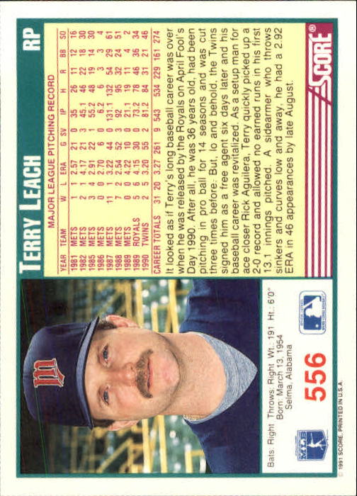 A6419- 1991 Score Baseball Cards 498-747 +Rookies -You Pick- 15+ FREE US SHIP - Picture 119 of 499