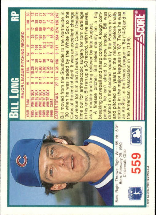 A6419- 1991 Score Baseball Cards 498-747 +Rookies -You Pick- 15+ FREE US SHIP - Picture 125 of 499