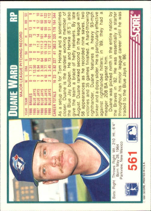 A6419- 1991 Score Baseball Cards 498-747 +Rookies -You Pick- 15+ FREE US SHIP - Picture 129 of 499