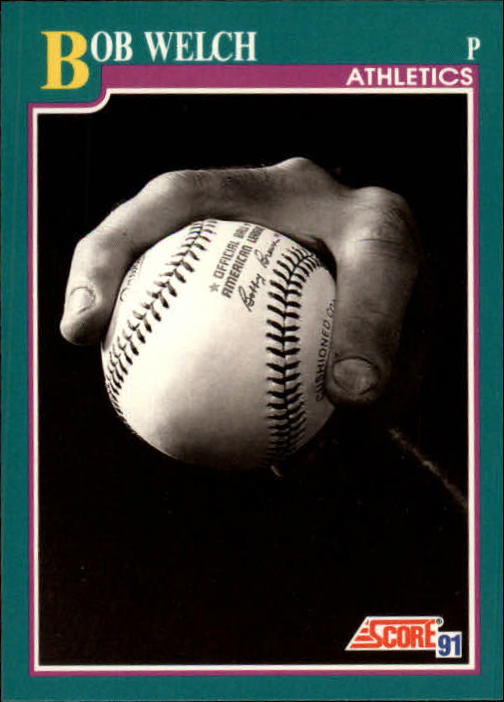 1991 Score #568 Bob Welch Hand/Complement should be/compliment UER
