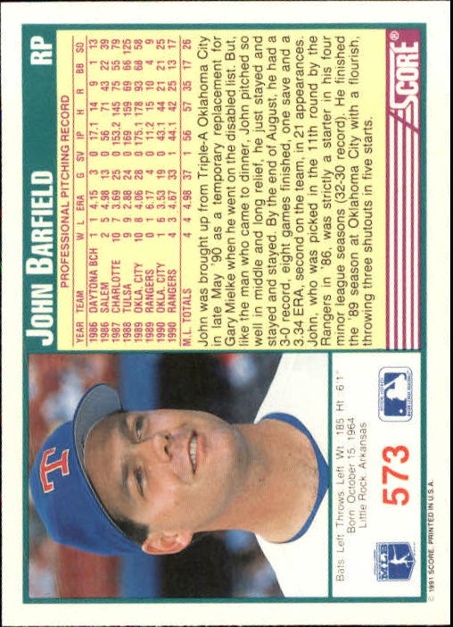 A6419- 1991 Score Baseball Cards 498-747 +Rookies -You Pick- 15+ FREE US SHIP - Picture 153 of 499
