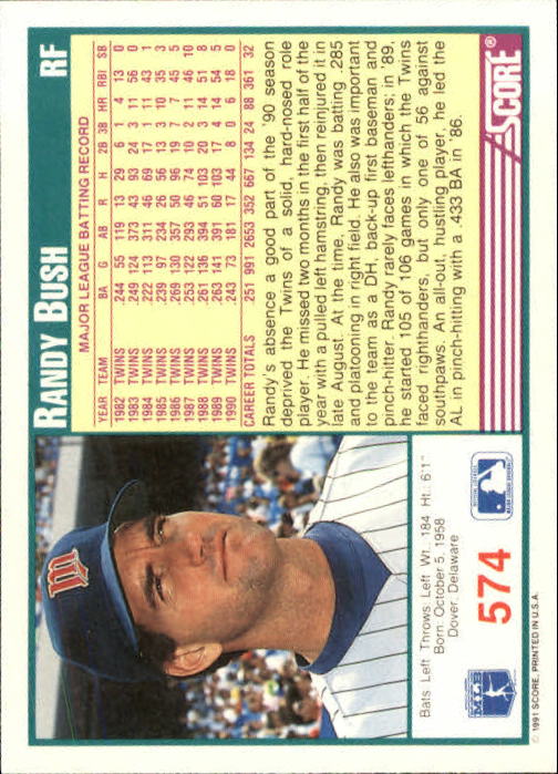 A6419- 1991 Score Baseball Cards 498-747 +Rookies -You Pick- 15+ FREE US SHIP - Picture 155 of 499