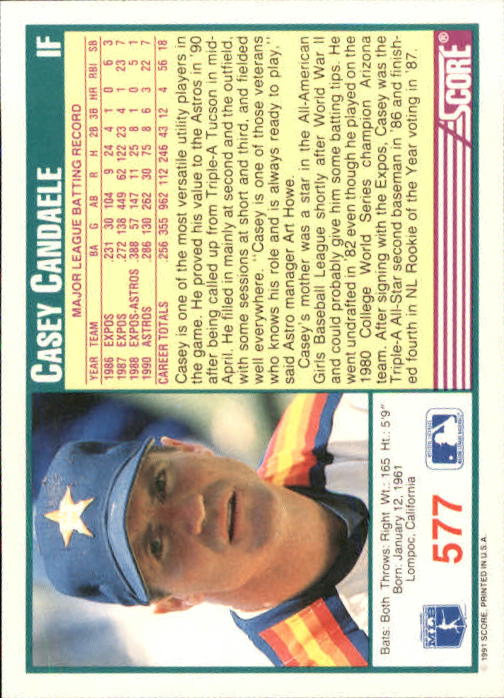 A6419- 1991 Score Baseball Cards 498-747 +Rookies -You Pick- 15+ FREE US SHIP - Picture 161 of 499