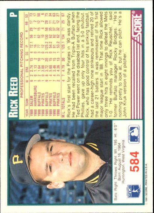 A6419- 1991 Score Baseball Cards 498-747 +Rookies -You Pick- 15+ FREE US SHIP - Picture 175 of 499