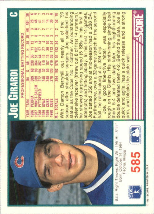 A6419- 1991 Score Baseball Cards 498-747 +Rookies -You Pick- 15+ FREE US SHIP - Picture 177 of 499