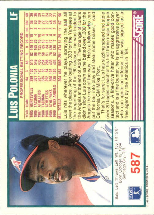 A6419- 1991 Score Baseball Cards 498-747 +Rookies -You Pick- 15+ FREE US SHIP - Picture 181 of 499