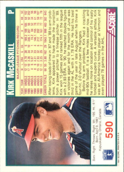 A6419- 1991 Score Baseball Cards 498-747 +Rookies -You Pick- 15+ FREE US SHIP - Picture 187 of 499