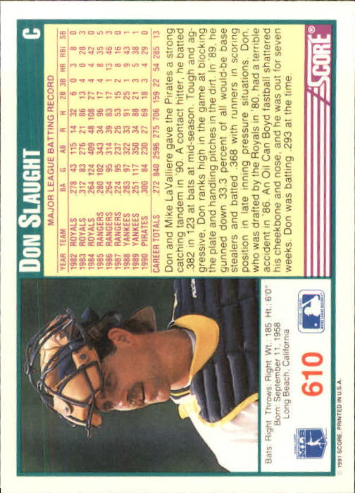 A6419- 1991 Score Baseball Cards 498-747 +Rookies -You Pick- 15+ FREE US SHIP - Picture 227 of 499